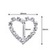 Heart Diamante Silver Slider Buckles - (Pack of 10)